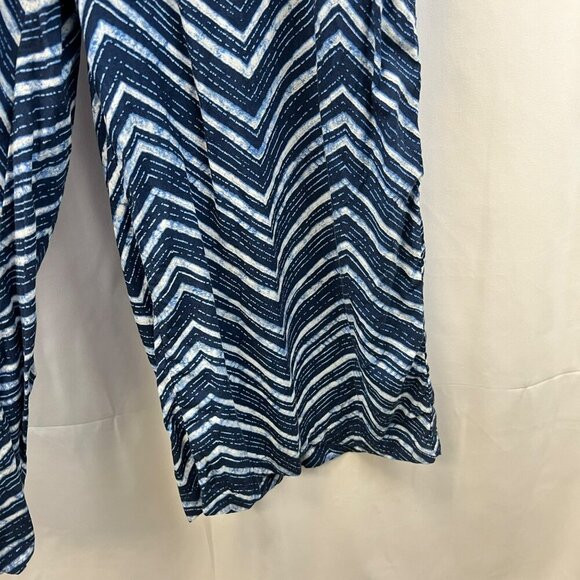 Gap Wide Leg Jumpsuit Sleeveless Blue/White Chevron Size XS Pockets - Picture 4 of 8